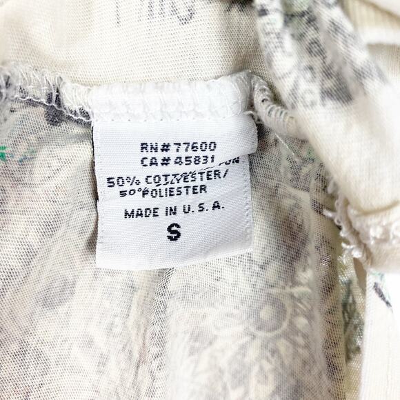 Chaser Hamsa Hands Graphic Oversize T-Shirt Off White Womens Size Small - Picture 7 of 12